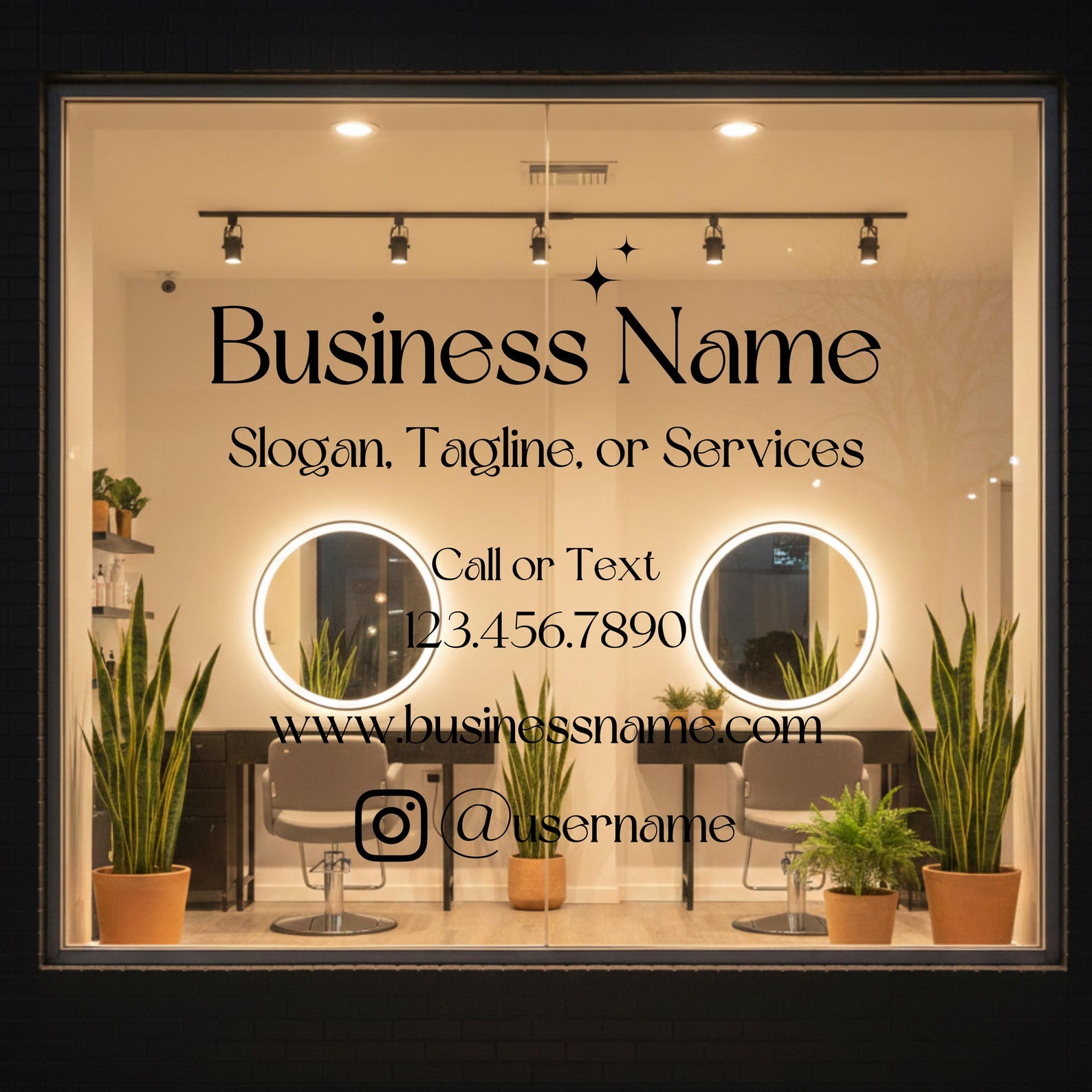 Personalized Business Window Decal: Salon Sign – Elegant Modern ...