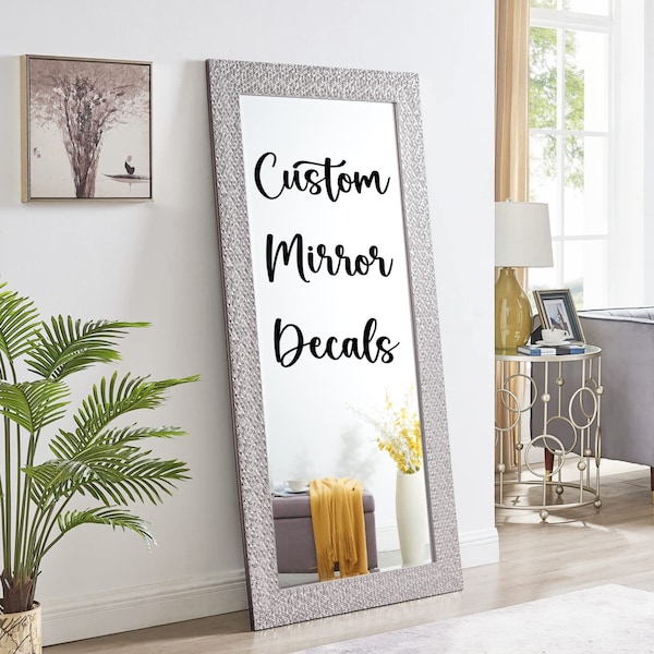 Personalized Mirror Decal | Custom Quote for Home or Office | Ladies Bathroom Mirror Decal | Elegant Custom Quote Sticker | Custom Quote