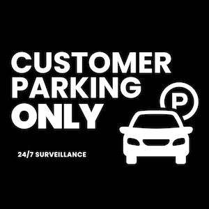 Customer Parking Only Vinyl Sign – Durable Custom Parking Sign for Business, Storefront, or Private Property - Business Sign - Weather proof