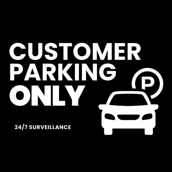 Business Decal: Customer Parking Only Vinyl Sign | Window Decals