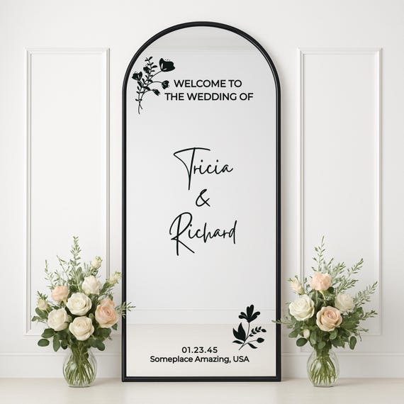 Personalized Boho Wedding Sign: Wedding Welcome Sign – Romantic Botanical Décor – For Garden Weddings