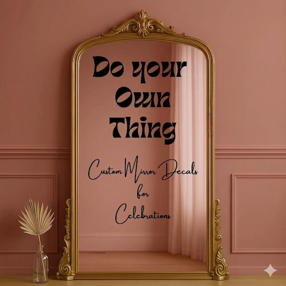 Custom Wedding Decal: Wedding Welcome Sign – Elegant Modern Mirror Design – For Bride and Groom Ceremony