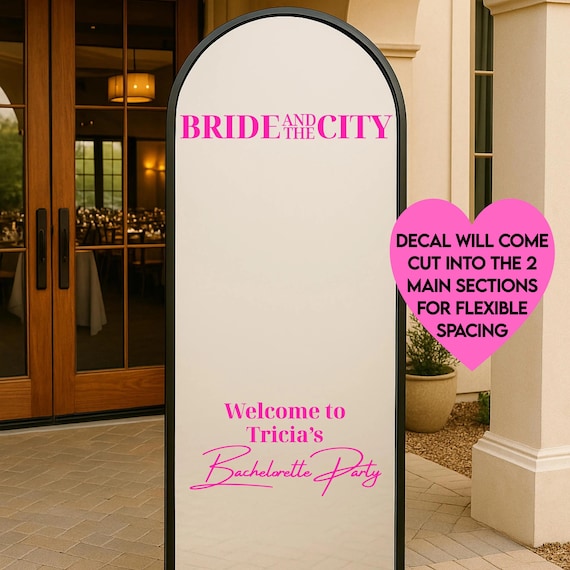 Bachelorette Party Decal: Wedding Mirror Decal | Personalized Bride and the City Themed Sticker for Bride to Be