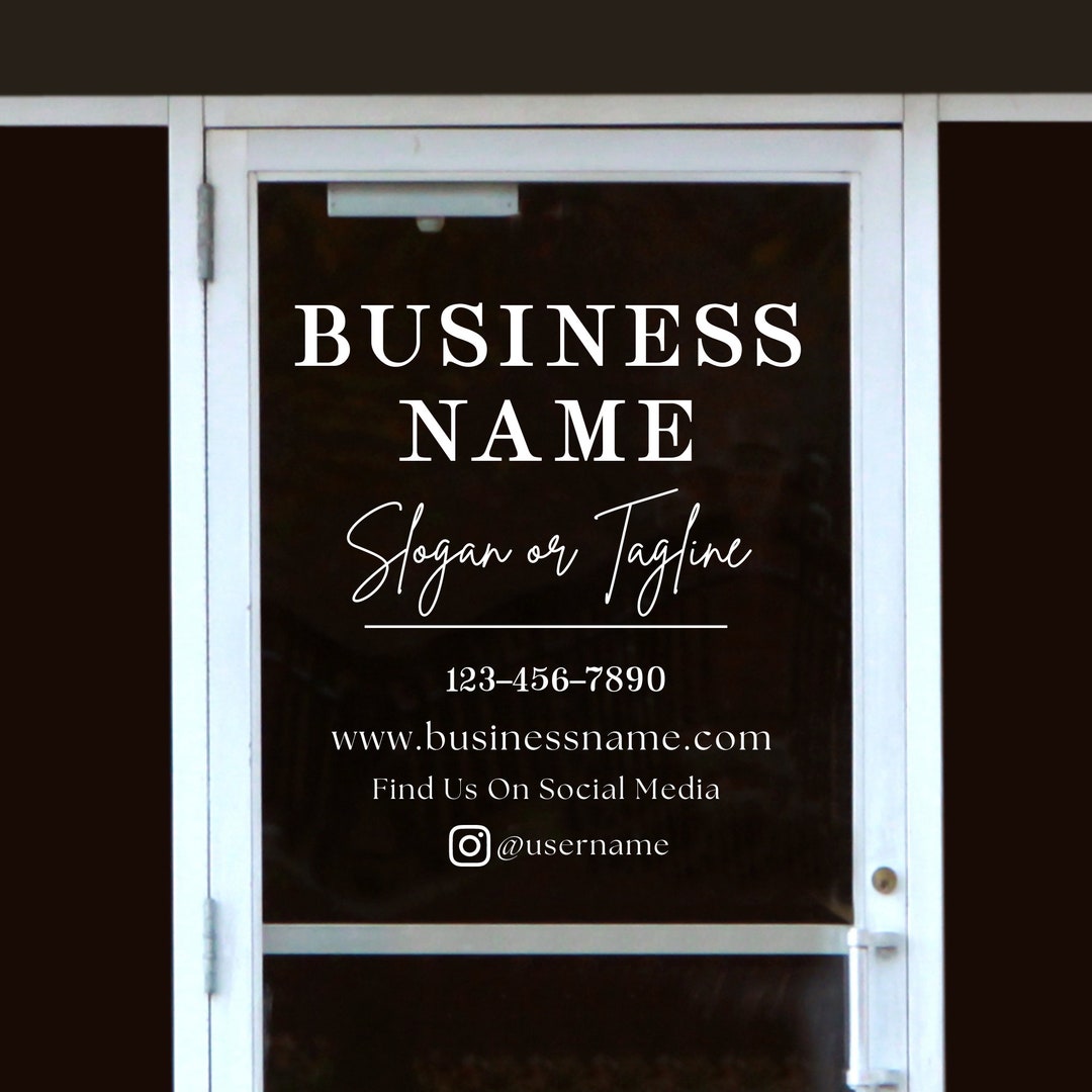 Custom Business Logo Vinyl Decal / Personalized Store Decal / Logo