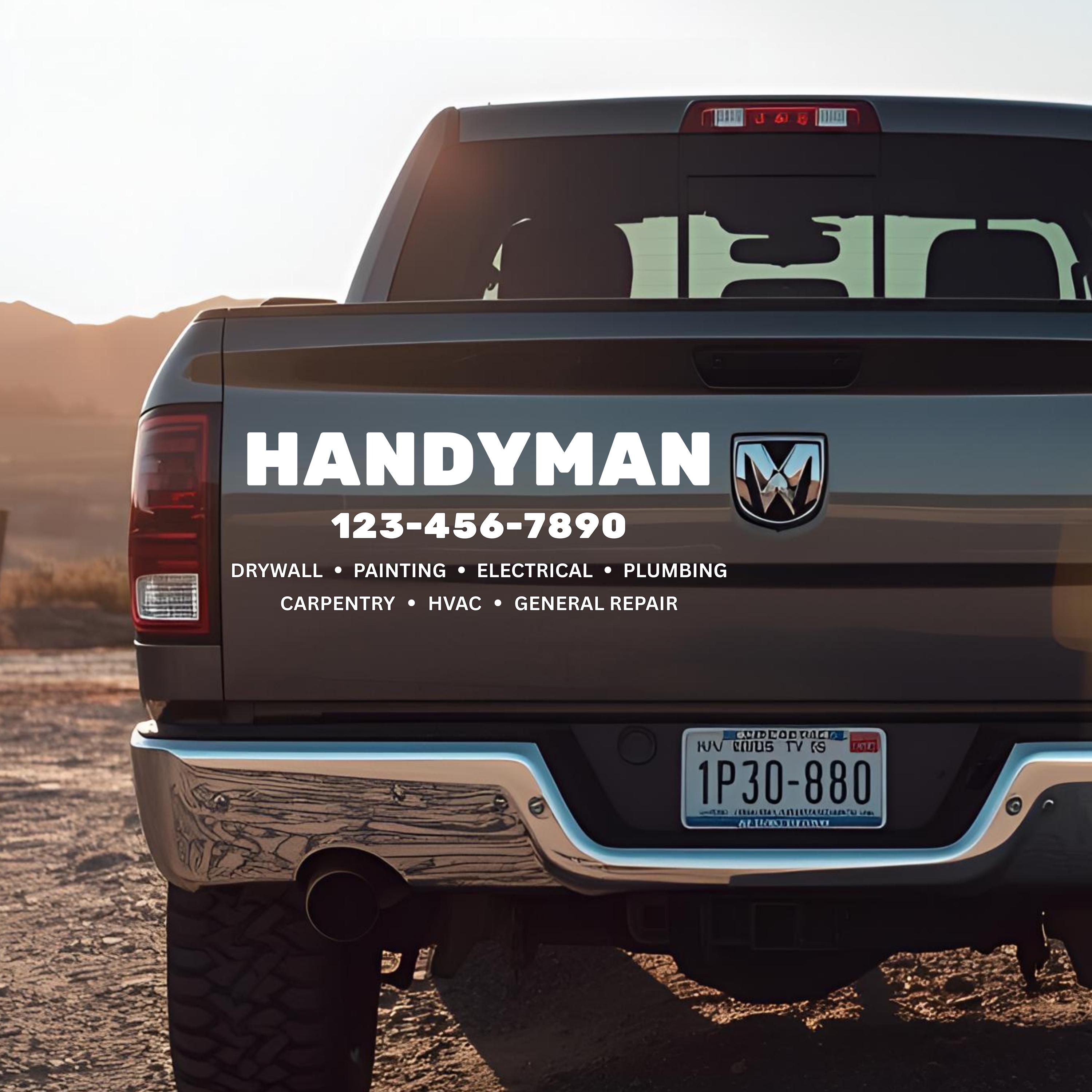 Contractor Stickers Business Decal: Custom Handyman Vinyl Sign | Personalized Contractor ...