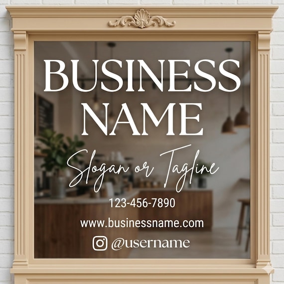 Custom Business Window Decal: Vinyl Lettering Decal – Storefront Logo and Lettering Sign – For Shops, Salons & Small Businesses