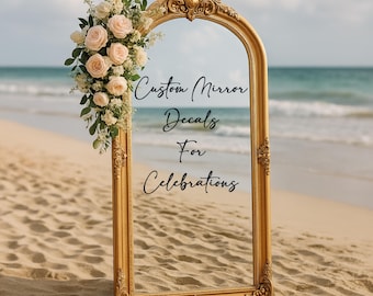 Custom Decals for Event Sign, 4 Lines Of Your Own Custom Text , DIY Custom Decal for Mirror/Acrylic/Wood, Birthday Party, Wedding, Celebrate