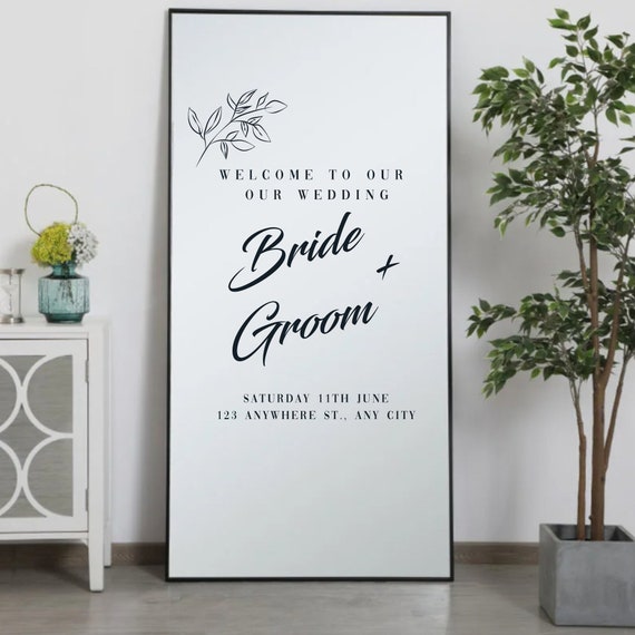 Wedding Mirror Decal / Wedding Sign Decal / Mirror Wedding Etsy