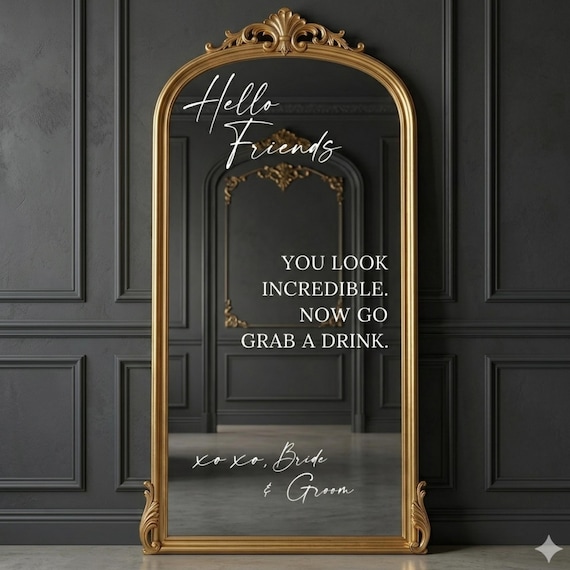 Hello Friends Welcome Wedding Sign: Wedding Welcome Sign | Playful and Inviting Stickers for Bride and Groom