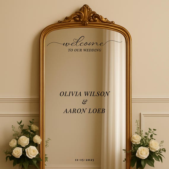 Welcome to our Wedding Personalized Sign: Wedding Welcome Sign | Sophisticated Stickers for Bride and Groom