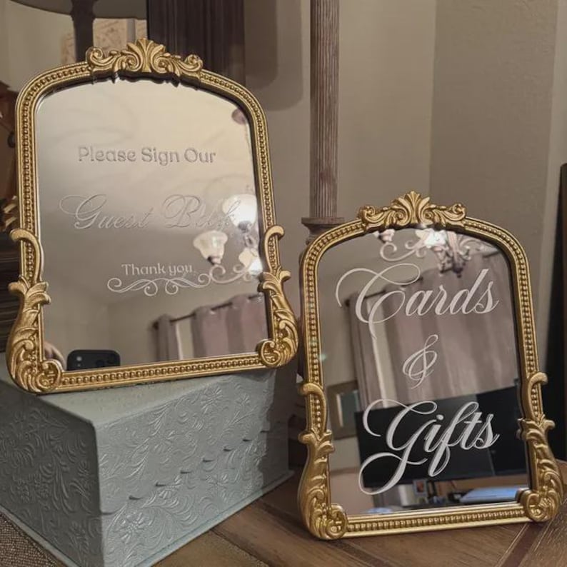 Personalized Mirror Decal: Custom Quote Vinyl Sticker for Home or Wedding image 3