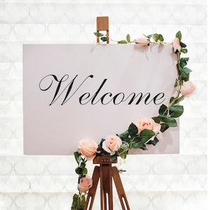 Elegant Wedding Welcome Vinyl Decal: Customizable Mirror Sign