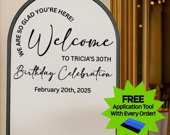 Birthday Welcome Mirror Decal: Personalized Party Mirror Sign | Stickers for Celebrations
