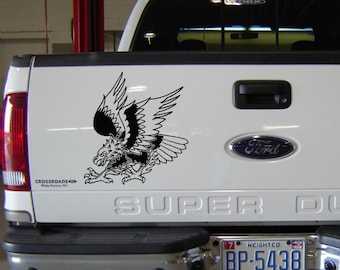 American Traditional Eagle Vinyl Decal Sticker / Eagle Sticker / Eagle window sticker / Decals for Cars / Laptop Sticker / White / Black