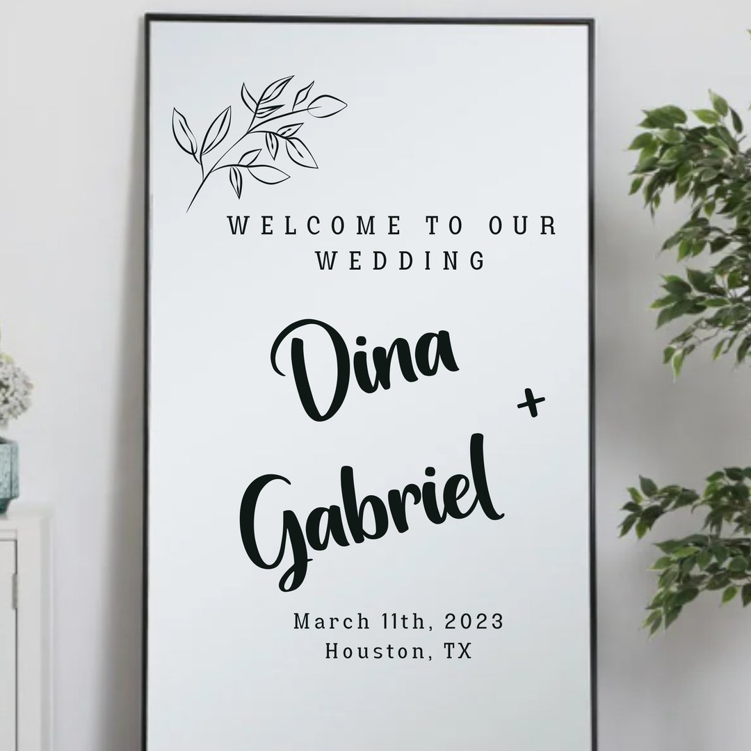 Wedding Mirror Decal / Wedding Sign Decal / Mirror Wedding Sign