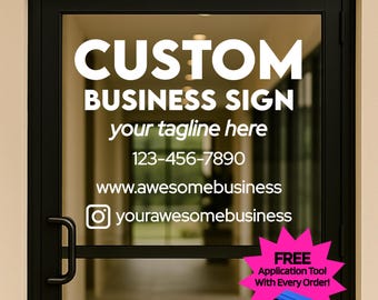 Business Decal: Custom Window Sign | Storefront Decals | Signs for Salon & Boutique Windows