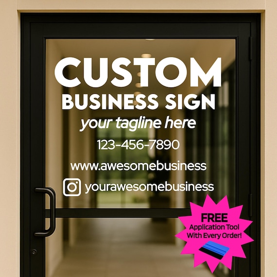 Business Decal: Custom Window Sign | Storefront Decals | Signs for Salon & Boutique Windows