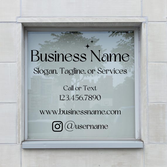 Business Decal: Custom Window Decals | Vinyl Storefront Sign with Logo | Stickers for Businesses