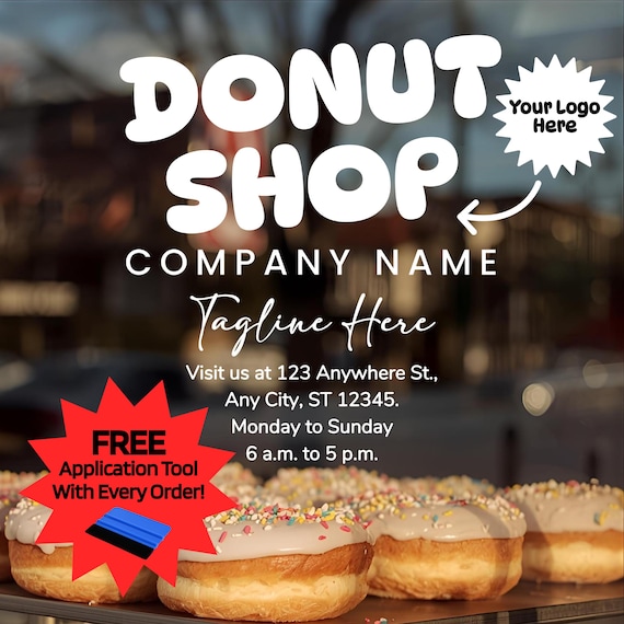 Business Decal: Custom Bakery Shop Vinyl Sign | Business Window Decals | Personalized Signs for Sweet Shops