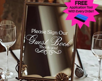 Personalized Guestbook Sign: Wedding Mirror Decal | Intentional Stickers for Bride and Groom