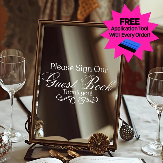 Personalized Guestbook Sign: Wedding Mirror Decal | Intentional Stickers for Bride and Groom