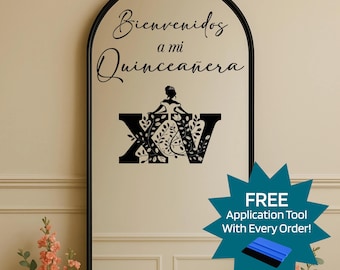 Quinceañera Decal: Mirror Decal | Bienvenidos a Mi Celebration Decor Sign