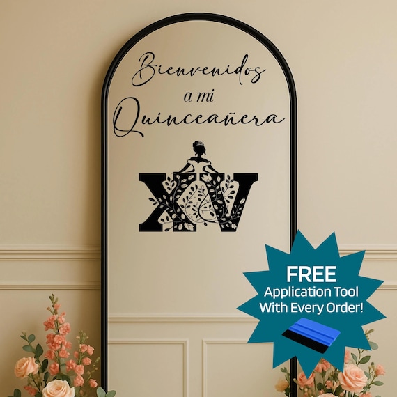 Quinceañera Decal: Mirror Decal | Bienvenidos a Mi Celebration Decor Sign