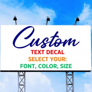 Custom Vinyl Text Decal – Personalized Sticker | Choose Font, Color & Size | Name Decal, Business Sign, Car Window, Wall Lettering