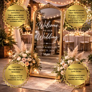Personalized Mirror Decal: Custom Quote Vinyl Sticker for Home or Wedding image 6