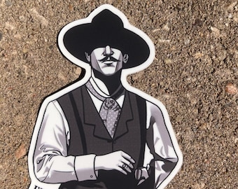 Doc Holliday Gestanzte Vinyl-Aufkleber, 2 "x 2,8" Filmcharakter Zitat ""I'm Your Huckleberry"""