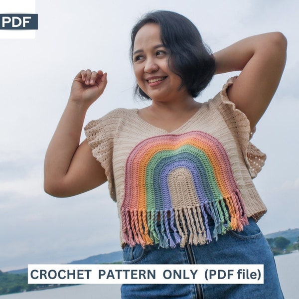 Crochet Pattern: After the Rain Crochet Top / Rainbow Crochet Top Pattern (PDF FILE ONLY)