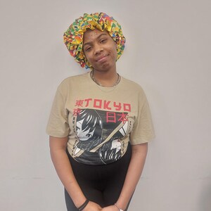 Ankara African Hair Bonnet: Satin Lined Sleep Cap