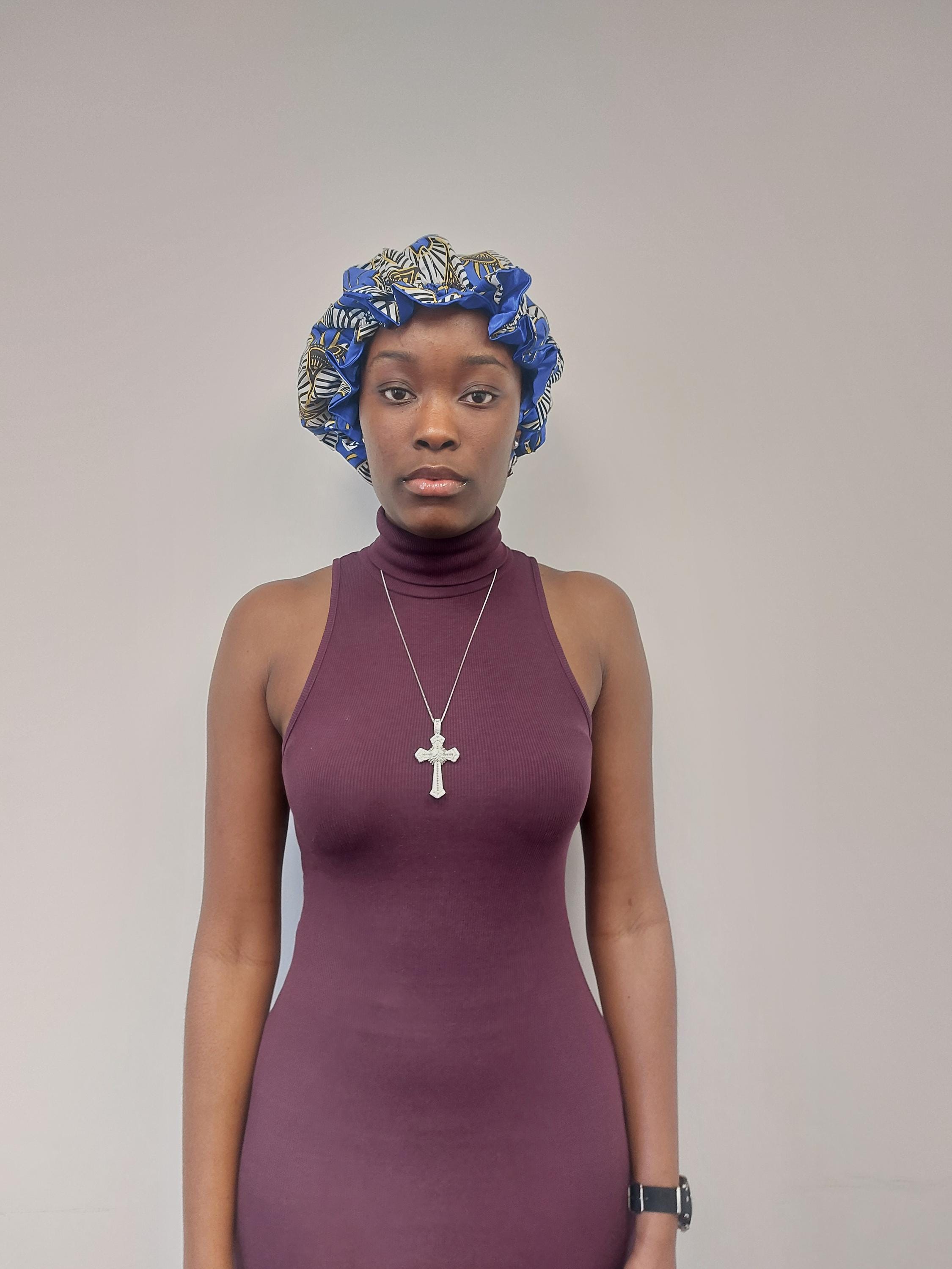 Afrikanische Mütze, zierliche Haar Mütze, afrikanische Haar Mütze, Ankara Muster, Satin Futter, Schlafmütze, Geschenk für sie, Geschenk für alle