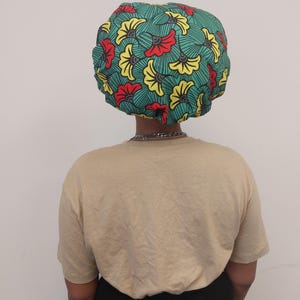 African Ankara Bonnet: Satin-Lined Sleep Cap, Handmade