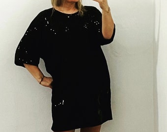 Oversized sequin dress - black - SCHUHZWANG