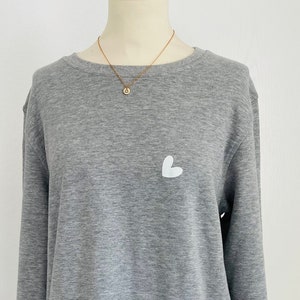 Oversized great sweat shirt gray hearts white SCHUHZWANG