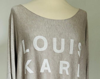 Oversized Pullover Louis Karl Coco Mark - Beige/Weiß - SCHUHZWANG