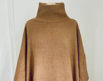 PONCHO Turtleneck - Camel - SCHUHZWANG