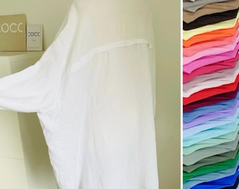 Oversized Musselinbluse XS-XXL - verschiedene Farben - SCHUHZWANG