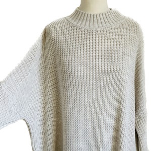 Oversized Ripp-Strickpullover Grobstrick CARLA Hell-Beige SCHUHZWANG Bild 1