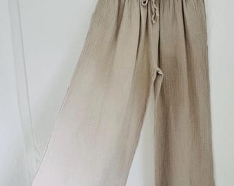 Musselin-Hose Wide Leg - verschiedene Farben - SCHUHZWANG