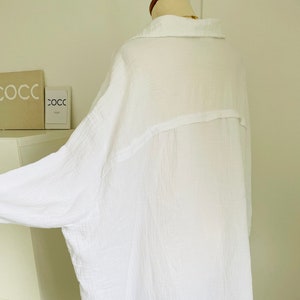 Oversized muslin blouse XS-XXL shirt white schuhzwang