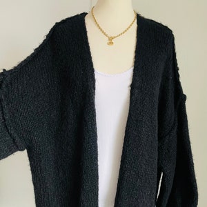 Fluffy oversized cardigan - black - SCHUHZWANG