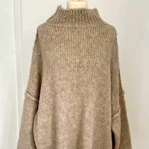 Oversized Strickpullover Turtleneck Grobstrick Creme Pullover SCHUHZWANG Bild 3