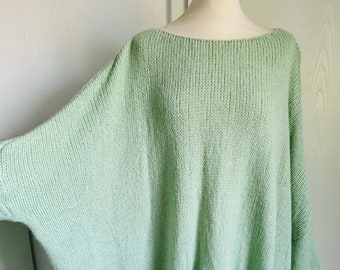 Oversized Strickpullover CINDRA Pulli - Mint - SCHUHZWANG