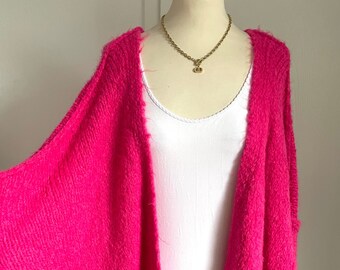 Fluffy oversized cardigan - pink - SCHUHZWANG