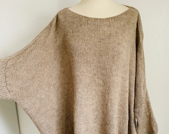 Oversized Strickpullover CINDRA Pulli - Beige - SCHUHZWANG