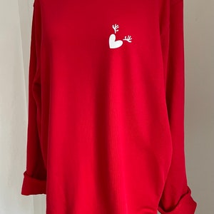 Geweih-Herz Sweat-Shirt Rentier Weihnachten Rot/Weiß SCHUHZWANG Bild 5