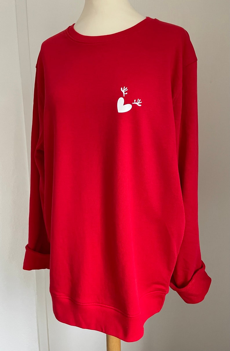 Geweih-Herz Sweat-Shirt Rentier Weihnachten Rot/Weiß SCHUHZWANG Bild 5