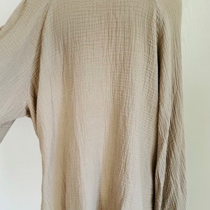 Oversized balloon sleeve muslin blouse sand beige SCHUHZWANG image 4